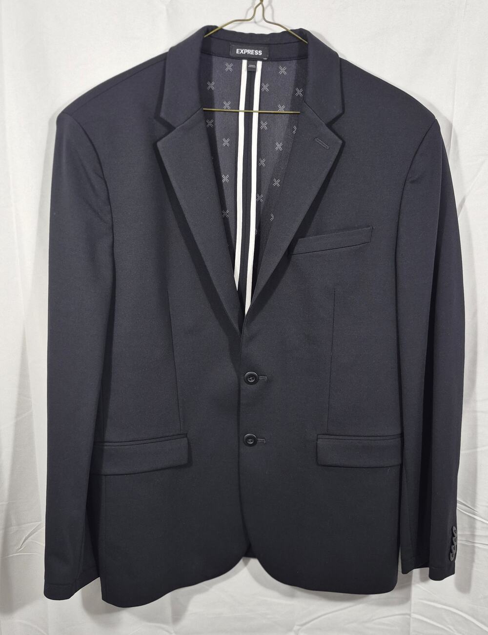 EXPRESS Men Black Slim Fit Stretch Suit Jacket Blazer 40S Short Business Work